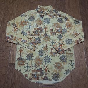 Vtg The Territory Ahead Shirt Mens Southwestern Aztec Corduroy Button Medium